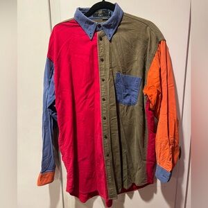 Orvis 100% Cotton Colorblock Button Up Size-XL